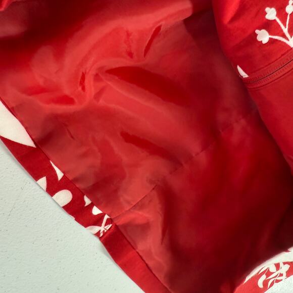 Susan Graver Full Zip Jacket Blazer Womens XS Red Floral Long Sleeve Embellished - Picture 15 of 15